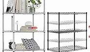 Devo 6-Tier Wire Shelving Unit, Adjustable Metal Shelving for Storage, Heavy Duty Wire Storage Racks with Side Hooks, Pantry Shelves for Garage, Kitchen, Living Room, Bathroom (Upgrade Silver)