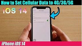 iPhone iOS 14: How to Set Cellular Data to 4G/3G/5G