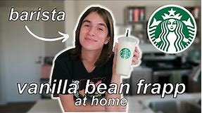 How To Make A Starbucks Vanilla Bean Frappuccino At Home // by a barista