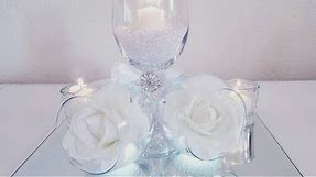 DIY | TILTED WINE GLASS CENTERPIECE | INEXPENSIVE FOR THOSE ON A BUDGET 2018