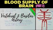 Blood Supply of Brain (Part 2) | Vertebral & Basilar Artery | EOMS