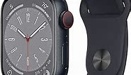 Apple Watch Series 8 [GPS + Cellular 41mm] Smart Watch w/Midnight Aluminum Case with Midnight Sport Band - S/M. Fitness Tracker, Blood Oxygen & ECG Apps, Always-On Retina Display, Water Resistant