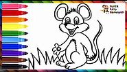 How To Draw A Mouse 🐭 Drawing And Coloring A Cute Mouse 🐁 Drawings For Kids