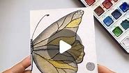 Dr Apurva Chandra | art & pretty things on Instagram: "Black is beautiful, black is love Black and gold butterfly What color combination should I try next? Watercolor butterfly series 🦋 300gsm watercolour paper by @craftangles Artist Watercolour by @kokuyo.camlin #butterfly #watercolourpainting #pretty #ａｅｓｔｈｅｔｉｃ #processart #processvideo #satisfyingart #blackbutterfly #watercolor #colorful #kalashahkala #butterflyart #butterflydrawing #butterflies #creativeart #aesthetic #trendingsongs #trendi