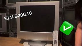 Sony WEGA KLV-S20G10 20" LCD TV 2005 Original Remote RetroGaming Rare Retro Flat NICE!