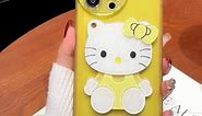for iPhone 14 Pro Max Case with Cute Cartoon Cat Makeup Mirror, Kawaii Glitter Funny Cool Kitty Cat Clear Soft TPU Shockproof Protective Phone Case for Kids Girls and Women 6.7 inch, Blue