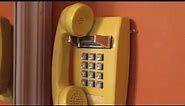 1980 Yellow Bell System Western Electric 2554 Press Button Wall Mount Telephone