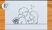 Cute couple drawing ideas | Step by step drawing
