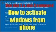 How to activate windows from phone