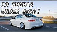 11 Cool & Reliable Hondas For Less Than $5k