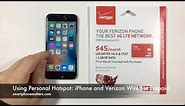 Using Personal Hotspot: iPhone and Verizon Wireless Prepaid