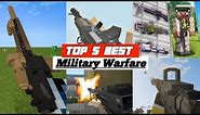 TOP 5 BEST MILITARY WARFARE Addon in Minecraft PE 1.20+ [GUN MODS 3D]