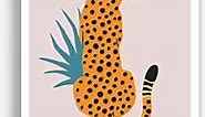 Leopard Wall Art Boho Poster Jungle Animal Pictures for Bedroom Living Room - Gold, Pink Cheetah Home Decor 11x14 inch - Wildlife Art Prints Unframed