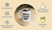 Mugs for Dad Father's Day Worlds Best Dad Mug, Worlds Greatest Dad Mug Gift for Father, Daddy Coffee Mug from Son, Daughter Best Dad Ever Cup White 11oz