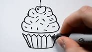 How to Draw a Cartoon Cupcake