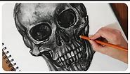 How to Draw a DETAILED Skull in Charcoal ☠