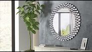 "JACUKO Circular Crystal Wall Mirror 31.5 Inches:Elevate Your Space #HomeDecor #crystalmirror