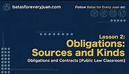 Lesson 2: Obligations: Sources and Kinds [Obligations and Contracts]