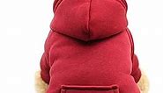 Idepet Pet Dog Hoodies Dog Clothes for Small Dogs Vest Chihuahua Clothes Warm Coat Jacket Autumn Puppy Outfits Cats Dogs Clothing(XS, WineRed)