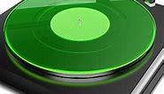 Turntable Mat Record Platter Slipmat: Acrylic Record Player Platter Vinyl Slip Mats for Turntables Antistatic Tighter & Defined Bass (B - Green Slipmat)
