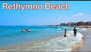 Rethymno Beach Crete Greece walk tour 2022 - 4K