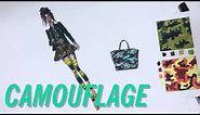 HOW TO DRAW CAMOUFLAGE PATTERN | Fashion Drawing