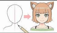 How to Draw Anime Cat Girl (Line by Line With Proportions)