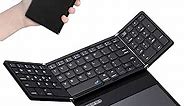 ZenRich Foldable Bluetooth Keyboard with [Large Touchpad] [Numeric Keypad] (Sync Up to 3 Devices), Travel Pocket-Sized Keyboard for iPad Windows iOS Android Mac Laptop Tablet Smartphone, Black