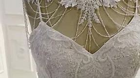 Plus size mermaid wedding dress lace beading 2021 with necklace