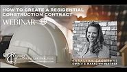 How to Create a Residential Construction Contract