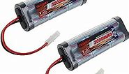 Tenergy 7.2V Battery Pack High Capacity 6-Cell 3000mAh NiMH Flat Battery Pack, Replacement Hobby Battery for RC Car, RC Truck, RC Tank, RC Boat with Standard Tamiya Connector, 2-Pack