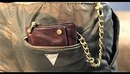 Handmade Leather Biker Wallet Trifold Folding Mens Cool Chain Wallet