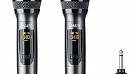 LEKATO K380S Wireless Microphone, Wireless Microphone System Set Dynamic Wireless Microphone Rechargeable Microphone with Receiver for Singing, Karaoke,Speech, Wedding, Church, PA System Speaker