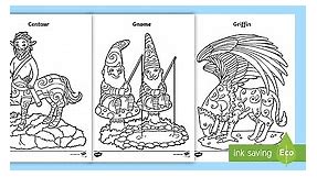 KS1 Mythical Creatures - Children's Colouring Pictures