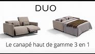 DUO : le canapé relax convertible haut de gamme très pratique