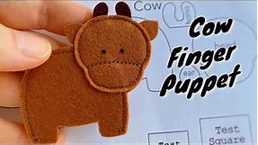Felt Animal Finger Puppets | Cow Finger Puppet