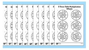 2, 5 and 10 Times Table Multiplication Wheels Worksheet Pack