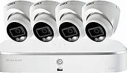 Lorex 4K Security Camera System, Ultra HD IP Indoor/Outdoor Wired POE Metal Dome Cameras and Smart Motion Detection, Active Deterrence Video Surveillance, 2TB 8 Channel NVR, 4 Cameras