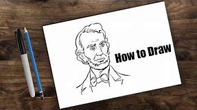 How to draw Abraham Lincoln Step by Step | Simple Line drawing