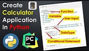 Create Calculator Application Program using Python in Pycharm | Step by Step Tutorial