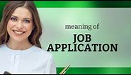 Job application • JOB APPLICATION meaning