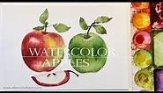 Watercolor Apple Tutorial for Beginners/ Watercolor Techniques in Real time #watercolor #apple