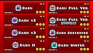ALL "DASH" VERSIONS IN ONE VIDEO (Geometry Dash)