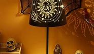 VIHOSE Gothic Lamp Metal Star and Moon Elk Butterfly Goth Lamp Black Hollowed Halloween Lamp Aesthetic for Bedroom (Star, Moon)