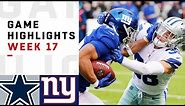 Cowboys vs. Giants Week 17 Highlights | NFL 2018