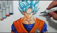 How To Draw Goku Super Saiyan Blue - Step By Step Tutorial!