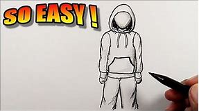How to draw a hoodie on a body | Easy Drawings