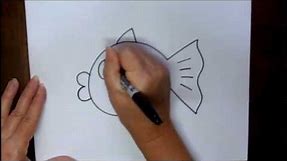 How to Draw a Cartoon Fish Easy Kids Art Lesson Tutorial