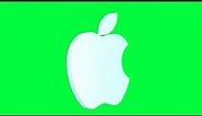 Apple Logo White Green Screen Logo Loop Chroma Animation