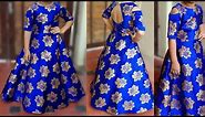 umbrella gown/dress cutting and stitching / 7-8 years girl dress cutting and stitching
